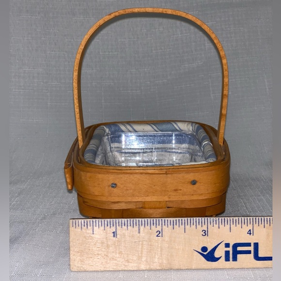 🆕 Longaberger Vintage Parsley Basket COttagecore Cloth Liner Plastic Protector - Picture 11 of 15